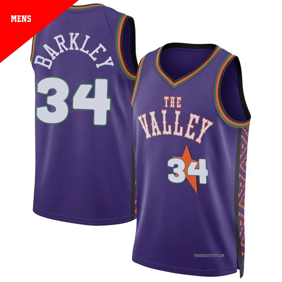 34 Men's Charles Barkley Phoenix Suns White Swingman
